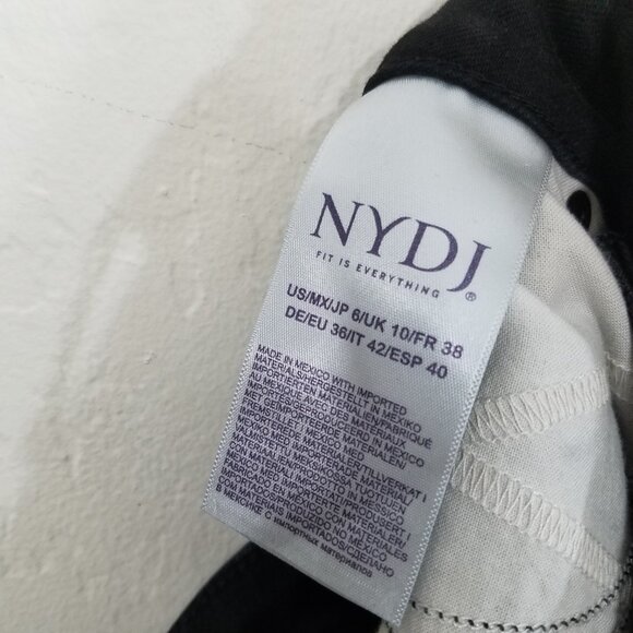 NYDJ Lift x Tuck Marilyn Straight Stretch Jeans Black Size 6 - Picture 7 of 9